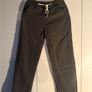 Men's Dark Gray Denim Wide Leg Pants with Drawstring Elastic Waist